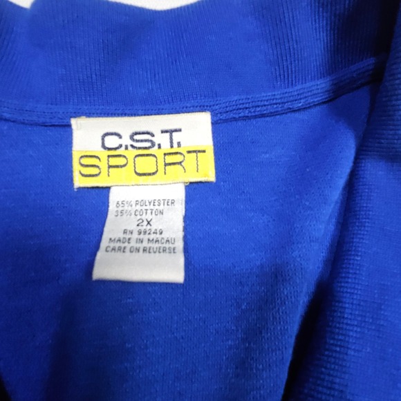 CST Sport Blue Hot Air‎ Balloon Embroidered Button Up Cardigan Sweater 2X - Picture 7 of 11